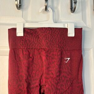 Gymshark Red Burgundy Animal-Print High-Waist Leggings